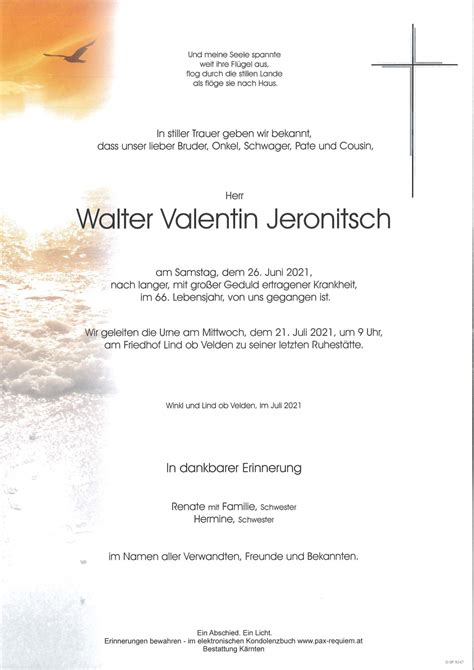 Parte F R Walter Valentin Jeronitsch Pax Requiem