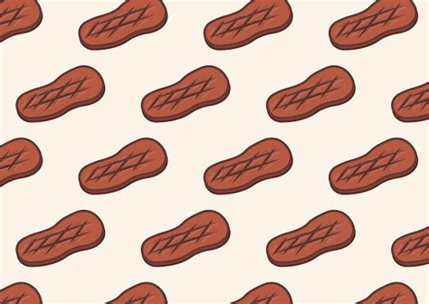 Premium Vector Grilled Steak Pattern Vector Illustration