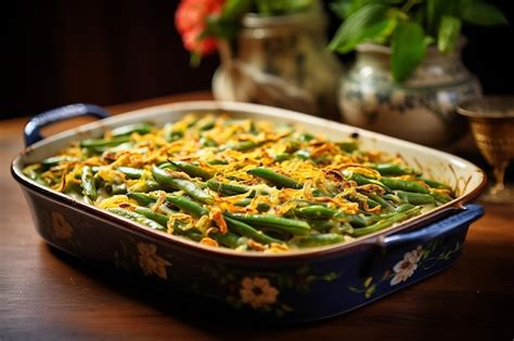 Premium Ai Image Artistically Arranged Green Bean Casserole