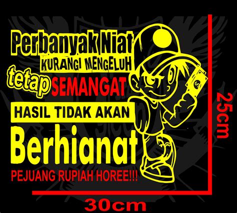 Stiker Mobil Stiker Variasi Kaca Samping Body Mobil Cutting Stiker Kata