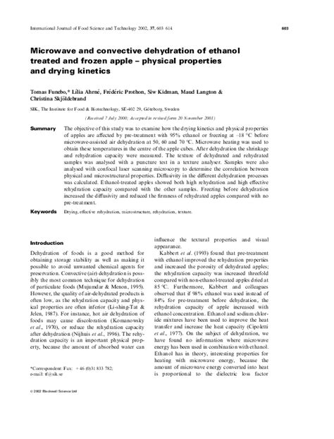 (PDF) Microwave and convective dehydration of ethanol treated and ...