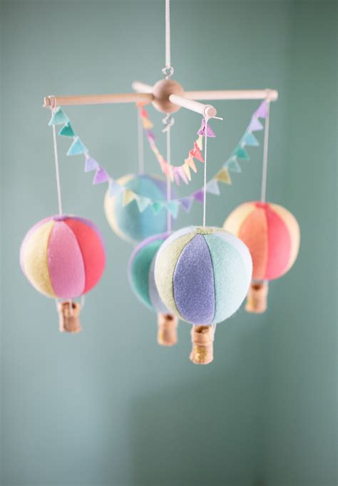 Hot Air Balloon Baby Crib Mobile Balloon Nursery Travel Etsy