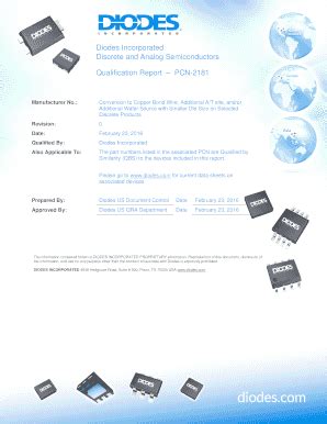 Fillable Online Diodes Incorporated Discrete And Analog Semiconductors