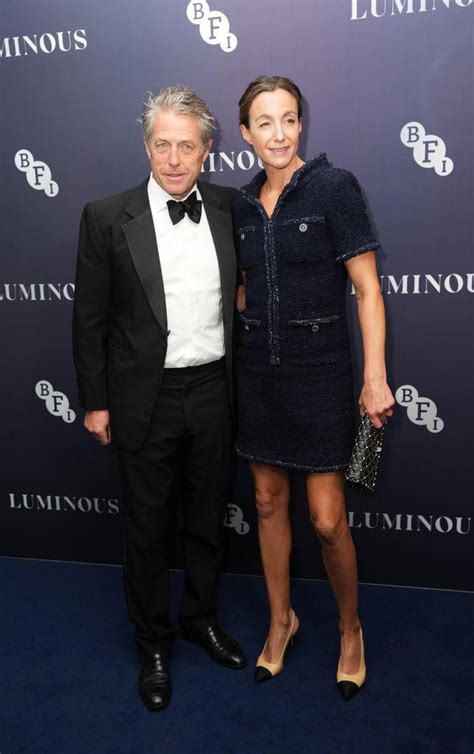 Hugh Grant makes ultra-rare appearance with glamorous wife Anna Eberstein