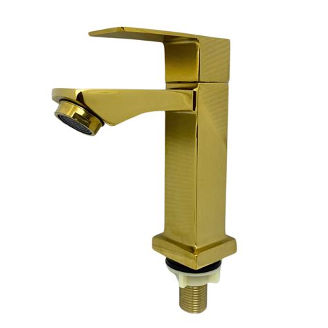 Torneira Para Lavabo Dourada - Torneira Dourada Para Lavabo Banheiro Água Fria Fineza | MadeiraMadeira