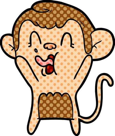 crazy cartoon monkey 12409232 Vector Art at Vecteezy