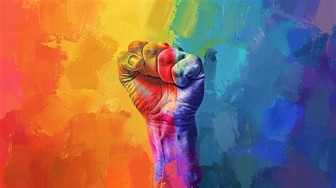 Premium Photo Illustration Of Lgbt Flag And A Fist