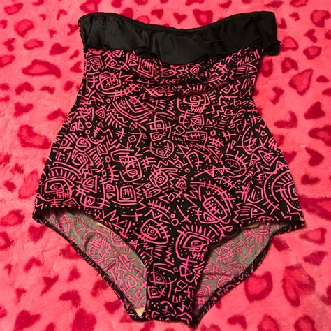 Sexy Vintage Hot Pink One Piece Gem