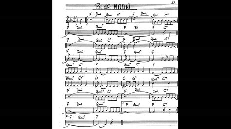 Blue Moon Play Along Backing Track Bb Key Score Trumpet Tenor Sax