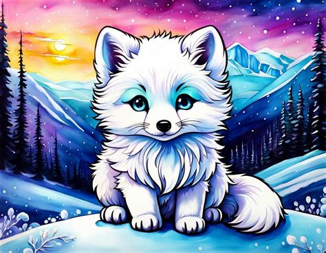 A Cute And Adorable Chibi Arctic Fox Ai Generated Artwork Nightcafe