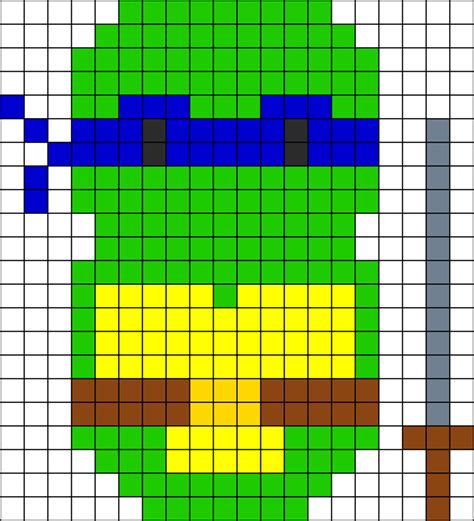 Leonardo Perler Bead Pattern | Bead Sprites | Characters Fuse Bead Patterns