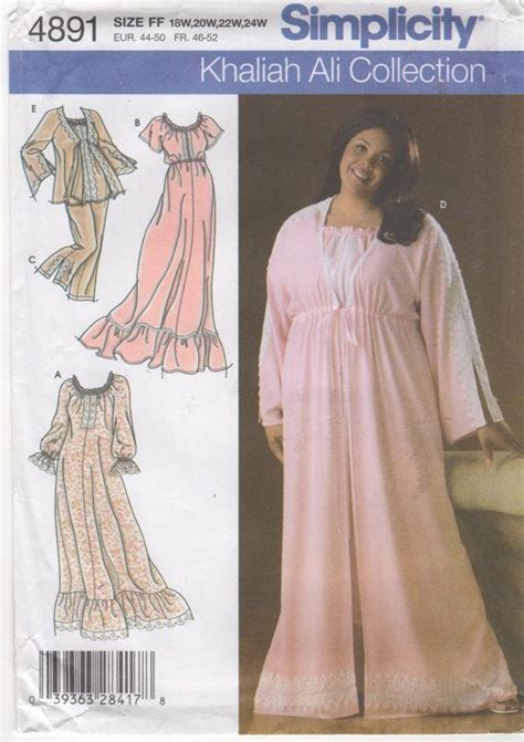 Simplicity Beautiful Womens Nightgown Pajamas Robe Pattern Khaliah