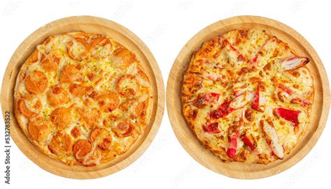 2 types of pizza: assorty, meat, Pizza for your menu, pizza mockup, isolated pizza Stock Photo ...