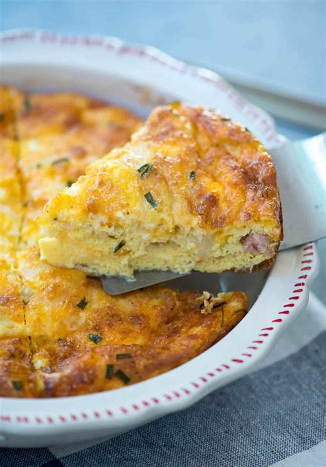 Ham And Cheese Crustless Quiche Valeries Kitchen