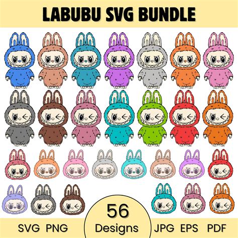 Labubu Designs SVG Bundle, Labubu Clipart, Labubu PNG, Cute Labubu