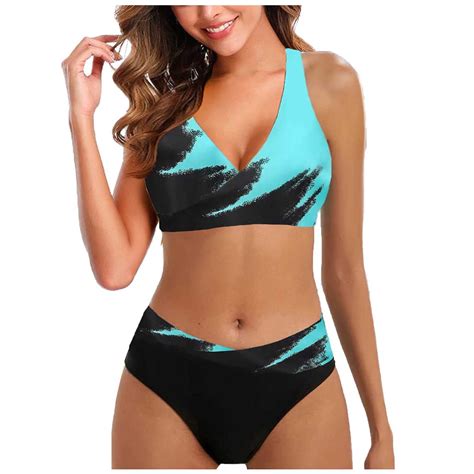 Ovticza Women Front Cross Swimsuit Piece High Waisted Bikini Tummy