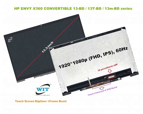 133 Inch Touch Screen Digitizer Frame Bezel With Led For Hp Envy X360 13 Bd Series Hp Envy