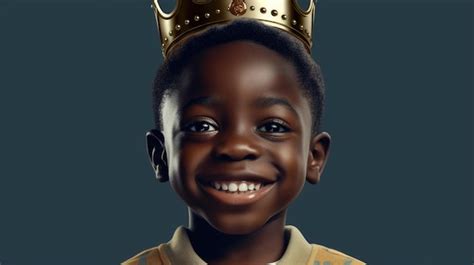 Premium AI Image | A boy wearing a crown that says'the word king'on it