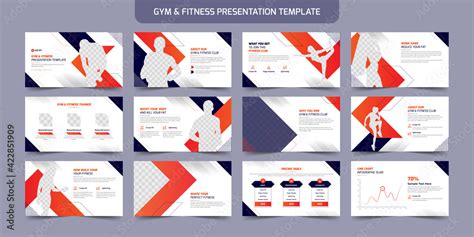 Creative Gym and Fitness PowerPoint Presentation Slide Template Design ...