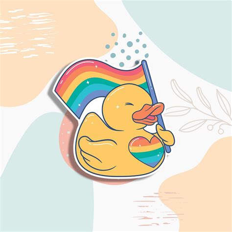 Cute Pride Duck Lgbtq Sticker Planner Sticker Pride Laptop Sticker Gay Laptop Sticker Pride