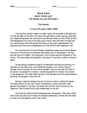 The Sniper Short Story Pdf - Fill Online, Printable, Fillable, Blank ...