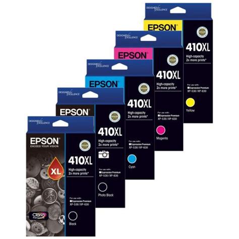 5 Pack Epson 410XL Genuine Ink Cartridge Bundle InkDepot