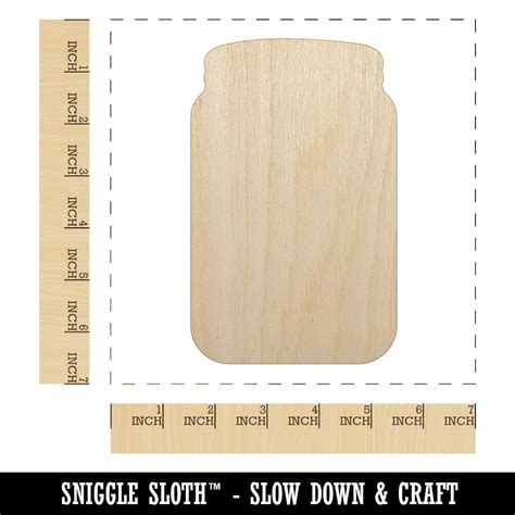 Mason Jar Solid Unfinished Wood Shape Piece Cutout for DIY Craft ...