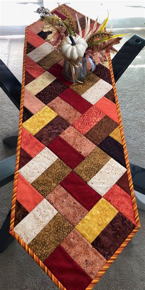 Fall Table Runner Quilted Table Runner Narrow Table Runner Etsy Quilted Table Runners