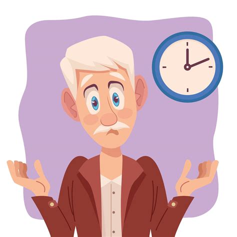 abuelo con confusión de tiempo 2506253 Vector en Vecteezy