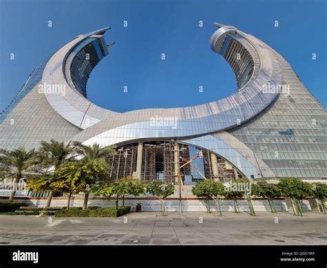 Katara Twin Tower Hotel Lusail Marina Park Doha Qatar Stock Photo Alamy