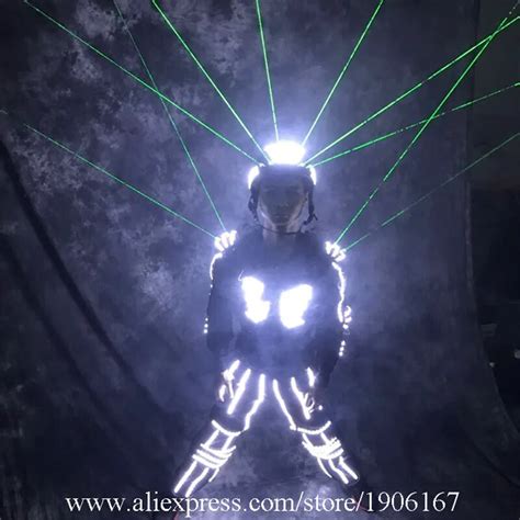 Laser Man Show Ballroom Costume Led Luminous Robot Dance Suit Led Light