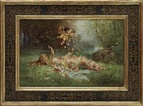 Hans Zatzka Austrian A Fine Oil On Canvas Spring In The