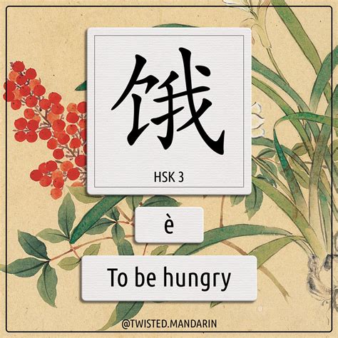 饿 è To Be Hungry 我饿了 Wǒ è Le Im Hungry Learnchinese