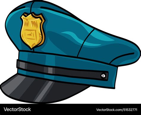 Police hat cop cap doodle drawing art Royalty Free Vector