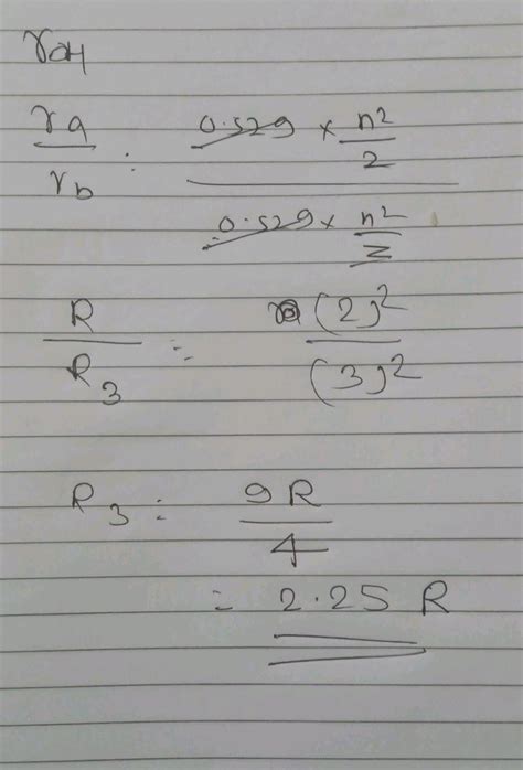 The Radius Of Second Stationary Orbit In Bohr S Atoms Is R The Radius