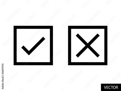 Square Tick And Cross Check Marks Checkmark Checkbox Tick And Cross