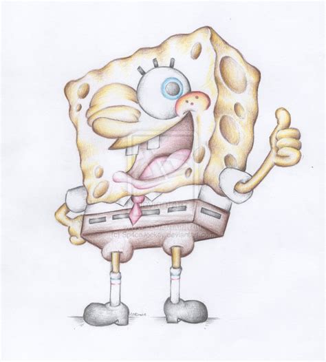 Spongebob Squarepants Colour Pencil Drawing High Quality - Etsy