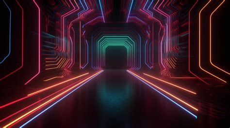 Fundo Ilustração De Design De Conceito De Túnel De Néon Futurista Futurista 3d Fundo L Diasilu