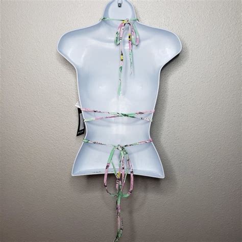 Nasty Gal Swim Nasty Gal Floral Bikini Set Pink And Green Poshmark