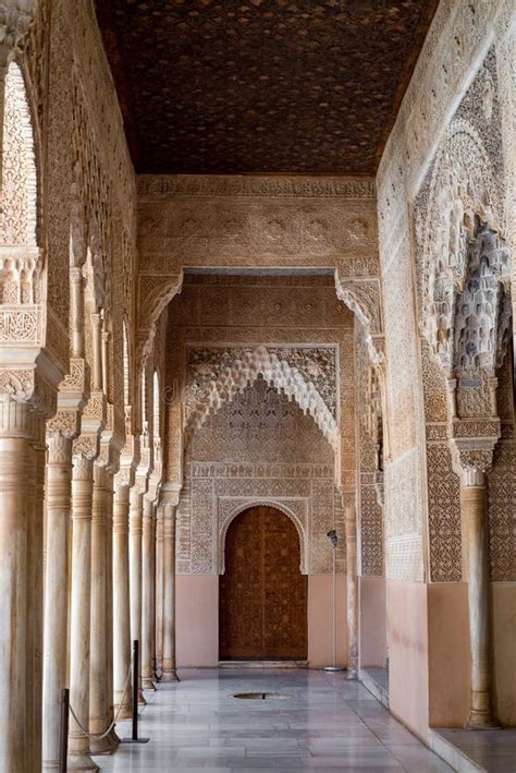 Patios and Buildings of the Alhambra Interior of the Alhambra. Stock Image - Image of fountain ...