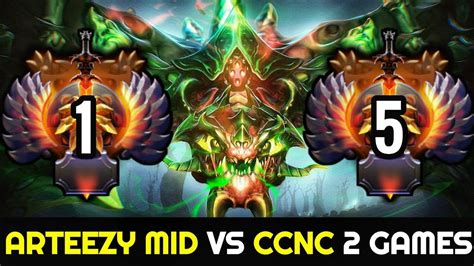 ARTEEZY Mid Vs CCNC Top 1 MMR Vs Top 5 MMR 2 Games YouTube