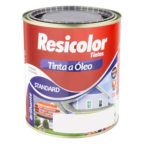 Tinta Oleo Branca - Tinta a Óleo Brilhante Resicolor 900ml Branco Gelo - Milium