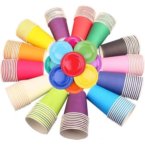 Pcs Gobelets En Papier Color S Jetables Biod Gradables Gobelets