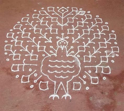 Peacock Kolam 25 Dots Kolam For Contest Kolams Of India