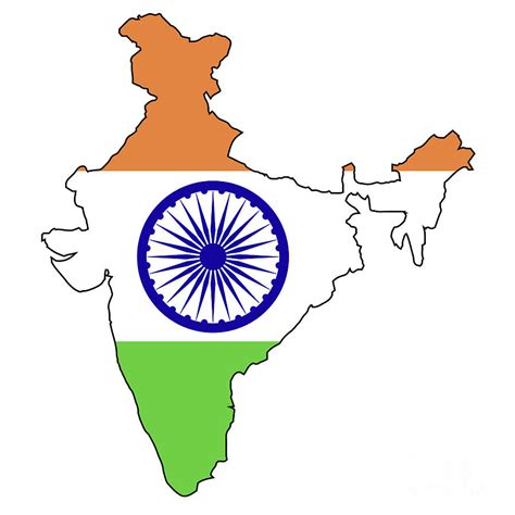 India Map Outline With Flag - Get Latest Map Update