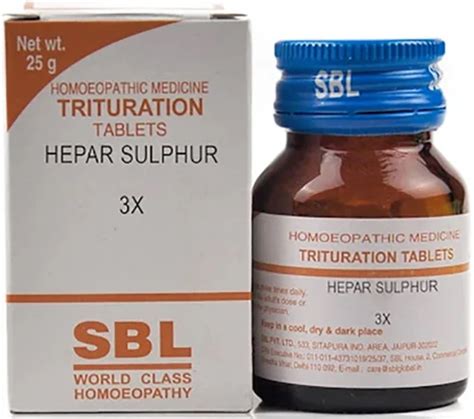 Sbl Hepar Sulphur X G Homeopathic Trituration Tablets