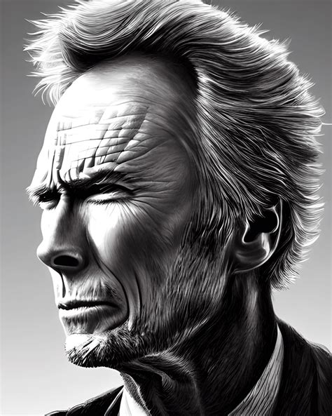 Clint Eastwood Realistic Painting · Creative Fabrica