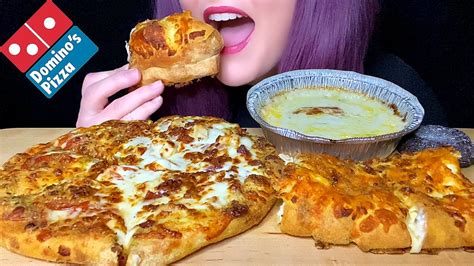 Asmr Domino’s Pizza Mukbang No Talking New Five Cheese Dip Pepperoni Pizza Lava Cake