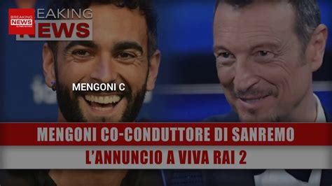 Mengoni Co Conduttore Di Sanremo Con Amadeus LAnnuncio A Viva Rai 2