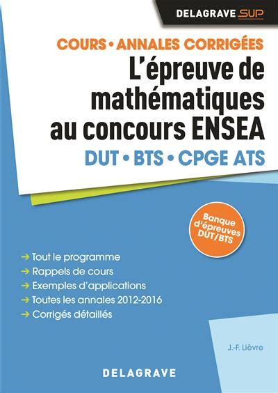 L épreuve de mathématiques au concours ENSEA 2017 Manuel élève